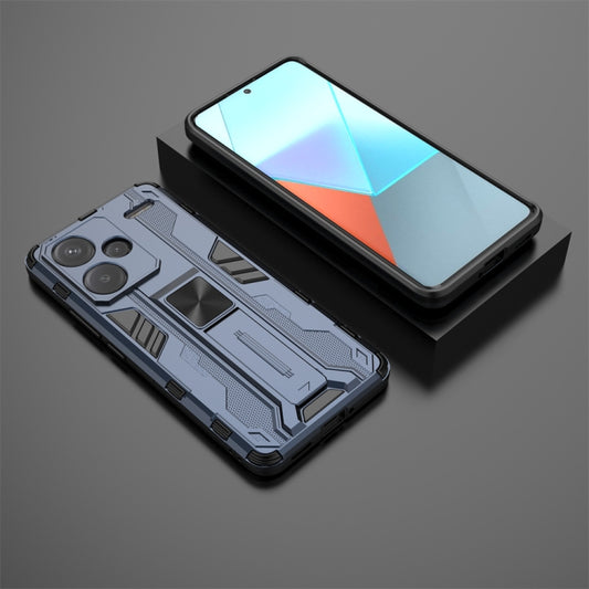 For Redmi Note 13 Pro 5G Supersonic Armor PC Hybrid TPU Phone Case(Blue) by buy2fix