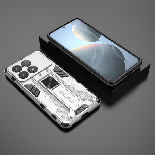 For Redmi K70 Supersonic Armor PC Hybrid TPU Phone Case(Silver) by buy2fix