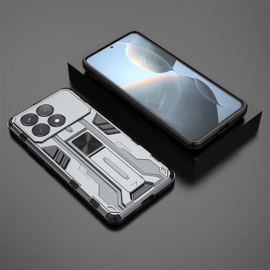 For Redmi K70 Supersonic Armor PC Hybrid TPU Phone Case(Grey) by buy2fix