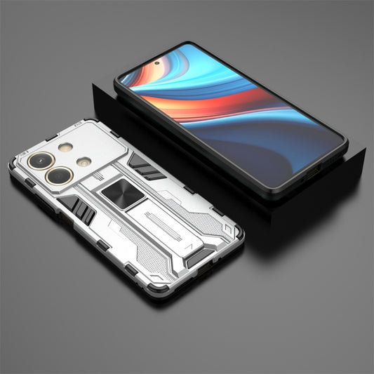 For Redmi Note 13R Pro Supersonic Armor PC Hybrid TPU Phone Case(Silver) by buy2fix