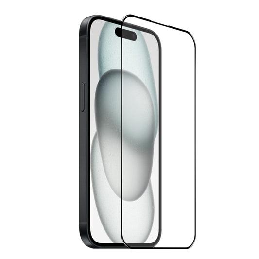 For iPhone 15 Plus NORTHJO A++ Screen Protector Full Glue Silk Printing Tempered Glass Film(Black) - iPhone 15 Plus Tempered Glass by NORTHJO | Online Shopping UK | buy2fix
