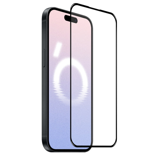 For iPhone 16 Plus NORTHJO A++ Screen Protector Full Glue Silk Printing Tempered Glass Film(Black) by NORTHJO