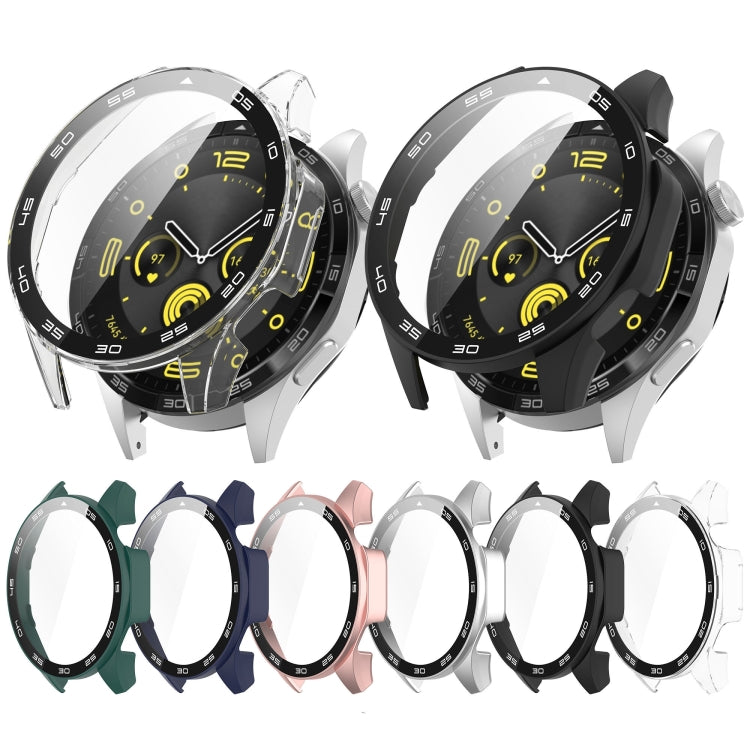 For Huawei Watch GT 4 46mm PC + Tempered Glass Integrated Watch Protective Case with Graduated Dial(Transparent) by buy2fix