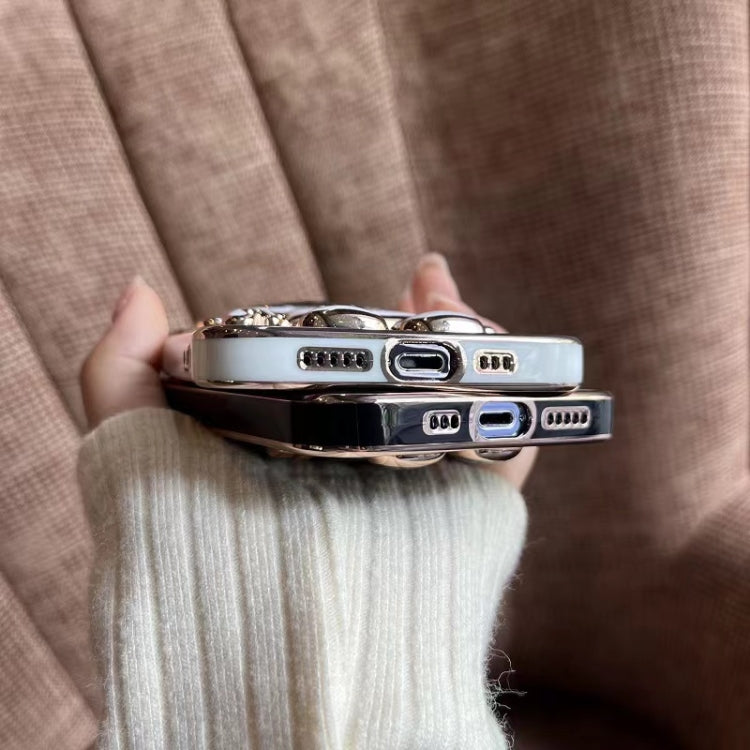 For Samsung Galaxy S24 5G Electroplating Astronaut Holder Phone Case(White) by buy2fix