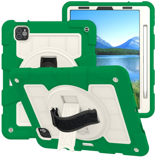For iPad Air 2020 / 2022 10.9 Silicone Hybrid PC Shockproof Tablet Case with Shoulder Strap(Classic Green) - iPad Air (2022) / (2020) 10.9 Cases by buy2fix | Online Shopping UK | buy2fix