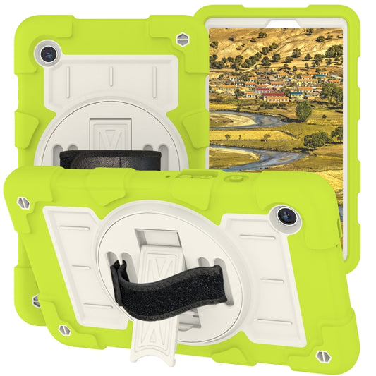 For Samsung Galaxy Tab A9 X110/X115 Silicone Hybrid PC Shockproof Tablet Case with Shoulder Strap(Love Birds Green) - Galaxy Tab A9 by buy2fix | Online Shopping UK | buy2fix
