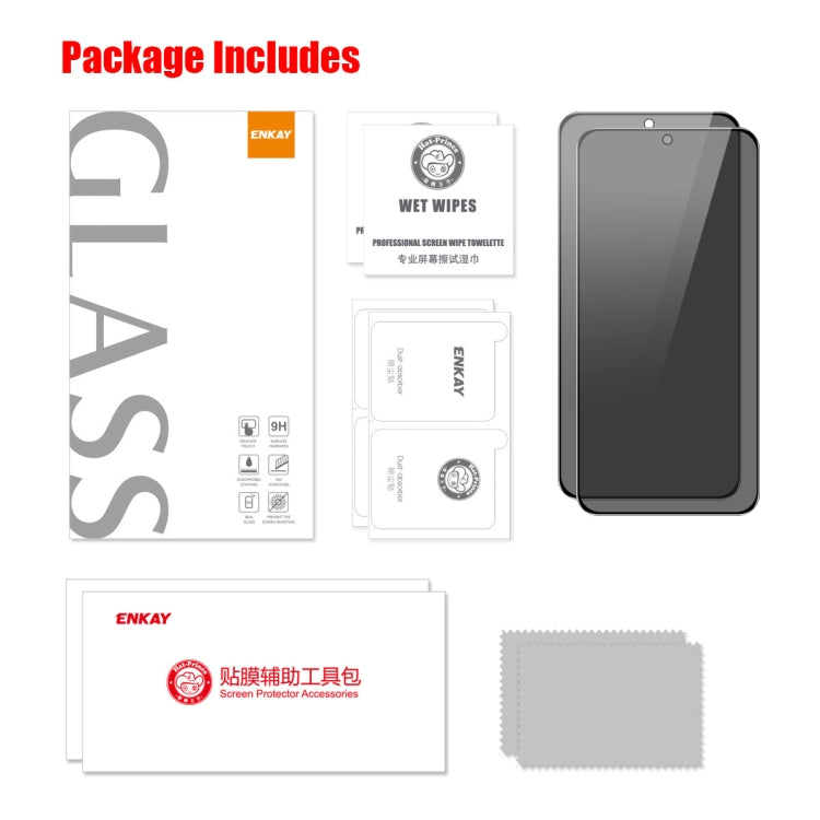 For Samsung Galaxy S23 5G 2pcs ENKAY Hat-Prince 28 Degree Anti-peeping Privacy Tempered Glass Film by ENKAY