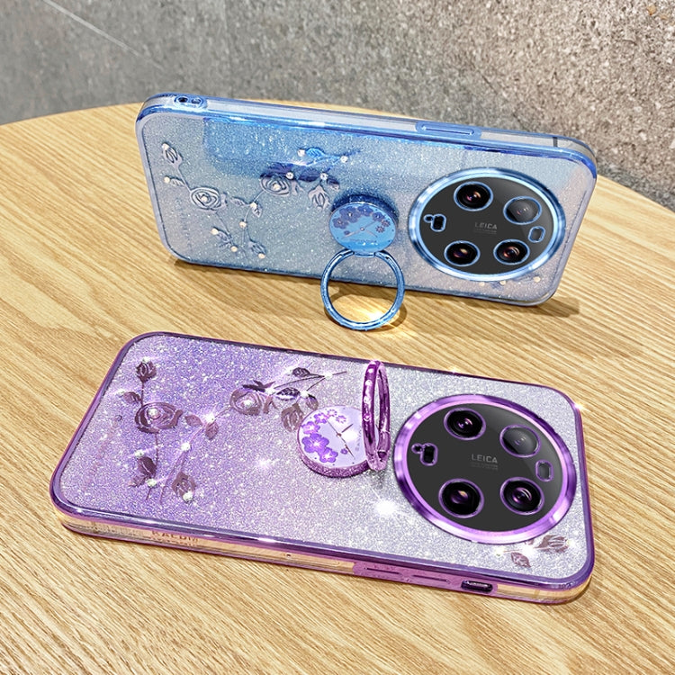 For Xiaomi 13 Ultra Gradient Glitter Immortal Flower Ring All-inclusive Phone Case(Purple) by buy2fix