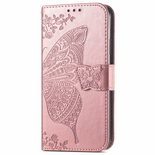 For Blackview A96 Butterfly Love Flower Embossed Leather Phone Case(Rose Gold) by buy2fix