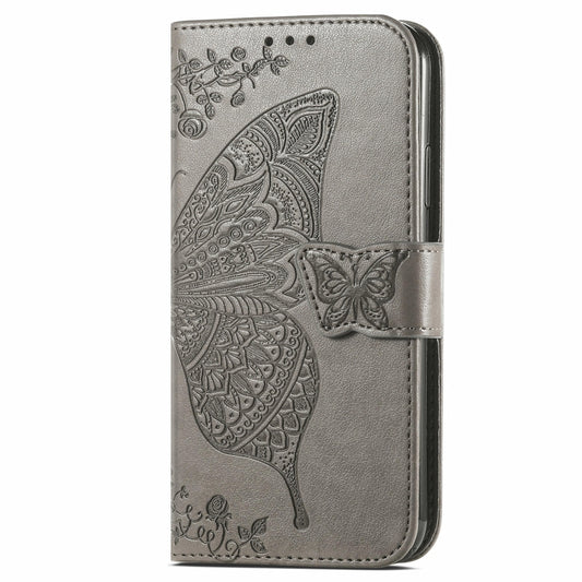 For Blackview A96 Butterfly Love Flower Embossed Leather Phone Case(Gray) by buy2fix