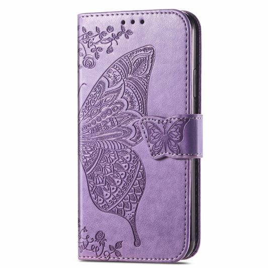 For Blackview A96 Butterfly Love Flower Embossed Leather Phone Case(Light Purple) by buy2fix