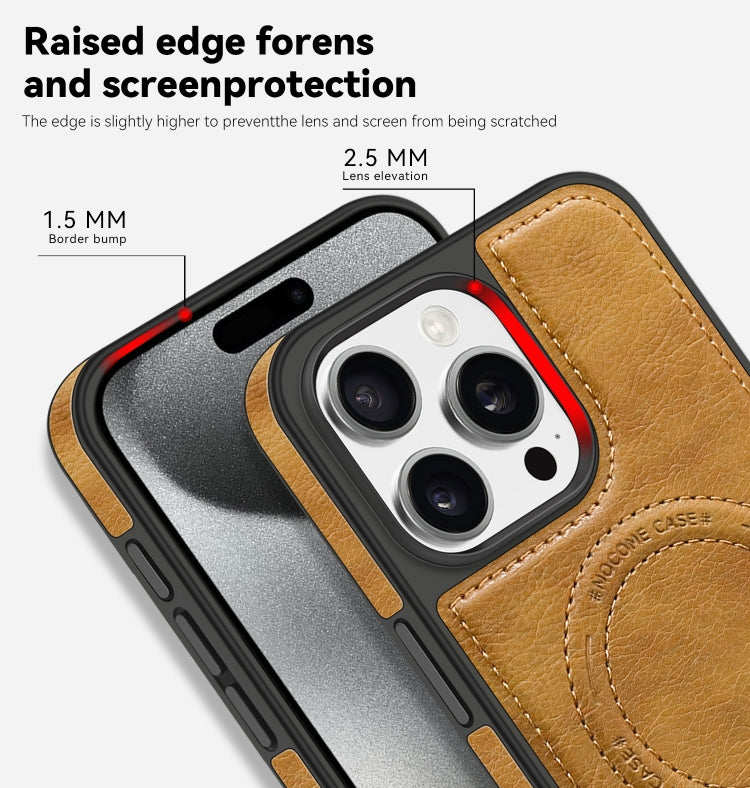 For iPhone 15 Multi-function Holder MagSafe PU Phone Case(Purple) by buy2fix