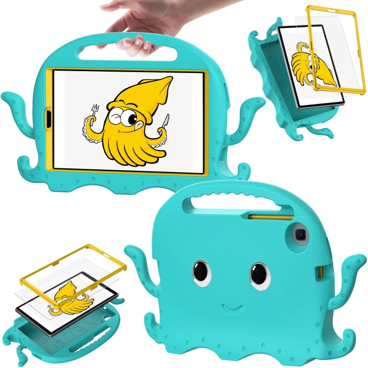 For Samsung Galaxy Tab A9 8.7 X110/X115 Octopus Style EVA Hybrid PC Shockproof Tablet Case with Strap(Glacial Green) - Galaxy Tab A9 by buy2fix | Online Shopping UK | buy2fix