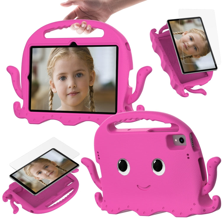 For Samsung Galaxy Tab S6 Lite 2024 Octopus Style EVA Hybrid PC Shockproof Tablet Case with Strap(RoseRed) by buy2fix