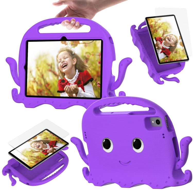 For Samsung Galaxy Tab S6 Lite 2024 Octopus Style EVA Hybrid PC Shockproof Tablet Case with Strap(Purple) by buy2fix