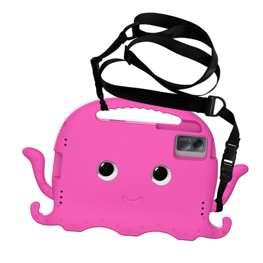 For Samsung Galaxy Tab A9+ X210/X216/X218 Octopus Style EVA Hybrid PC Shockproof Tablet Case with Strap(RoseRed) - Galaxy Tab A9+ by buy2fix | Online Shopping UK | buy2fix