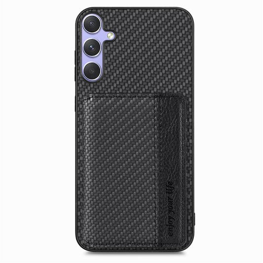 For Samsung Galaxy S25 Ultra 5G Carbon Fiber Magnetic Card Wallet RFID Blocking Phone Case(Black) by buy2fix