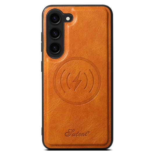 For Samsung Galaxy S24 5G Suteni H15 Oil Eax Leather Detachable Wallet Back Phone Case(Khaki) by Suteni