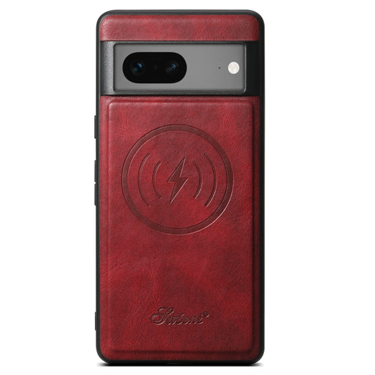 For Google Pixel 8 Suteni H15 Oil Eax Leather Detachable Wallet Back Phone Case(Red) by Suteni