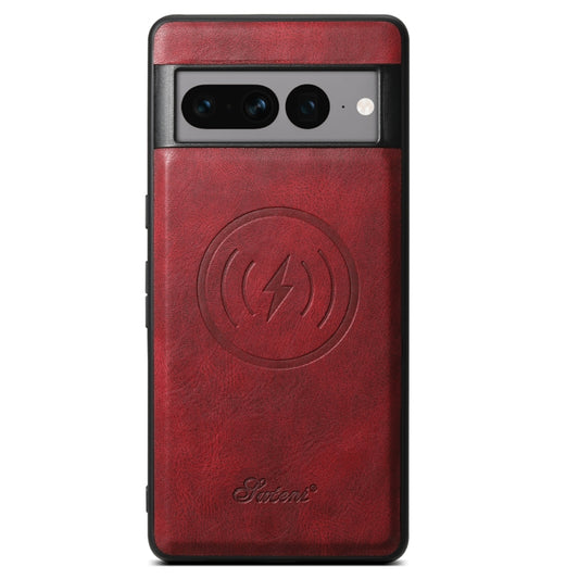 For Google Pixel 8a Suteni H15 Oil Eax Leather Detachable Wallet Back Phone Case(Red) by Suteni