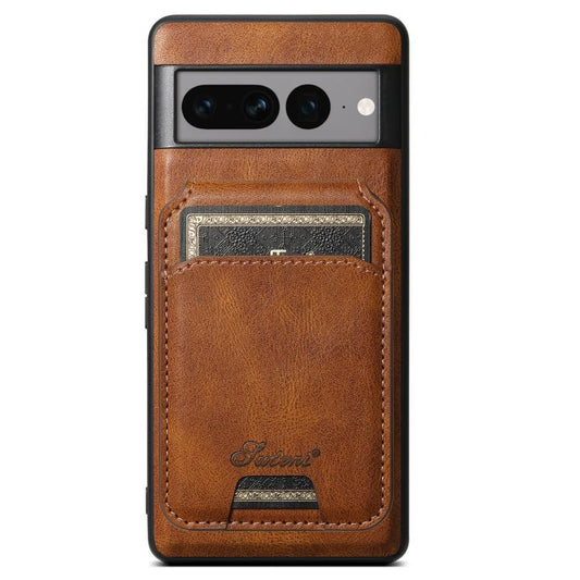 For Google Pixel 10 Pro Suteni H15 Oil Eax Leather Detachable Wallet Back Phone Case(Brown) - Google Cases by Suteni | Online Shopping UK | buy2fix