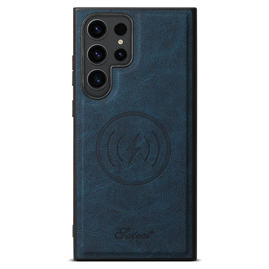 For Samsung Galaxy S24 Ultra 5G Suteni H16 Litchi Texture Leather Detachable Wallet Back Phone Case(Blue) by Suteni