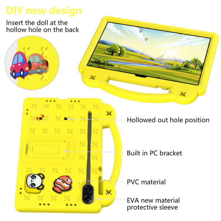 For Honor X8 Pro 11.5 Handle Kickstand Children EVA Shockproof Tablet Case(Yellow) - Honor by buy2fix | Online Shopping UK | buy2fix