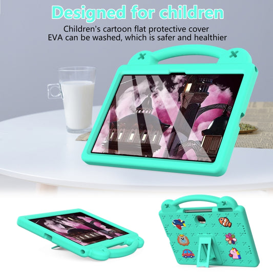 For Honor Pad 9 2023 12.1 Handle Kickstand Children EVA Shockproof Tablet Case(Mint Green) - Honor by buy2fix | Online Shopping UK | buy2fix
