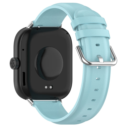 For Redmi Watch 4 / Watch 5 Round Tail Top Layer Leather Watch Band(Light Blue) by buy2fix
