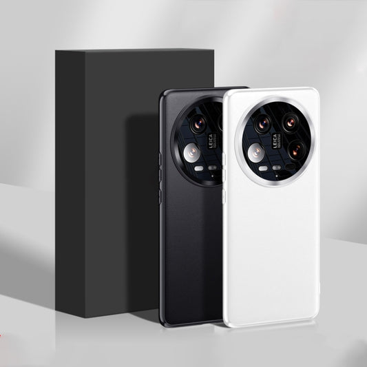 For Xiaomi 14 Ultra Plain-leather All-inclusive Shockproof Phone Case(Black) by buy2fix