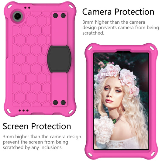 For Blackview Tab 60 8.7 2023 Honeycomb EVA Hybrid PC Tablet Case with Strap(Rose Red+Black) by buy2fix