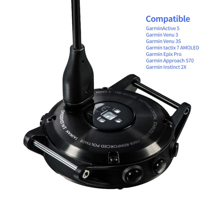 JUNSUNMAY For Garmin Venu 3 / Venu 3S Smart Watch Data Sync Charging Cable, Length: 1m, Interface:USB Port by JUNSUNMAY