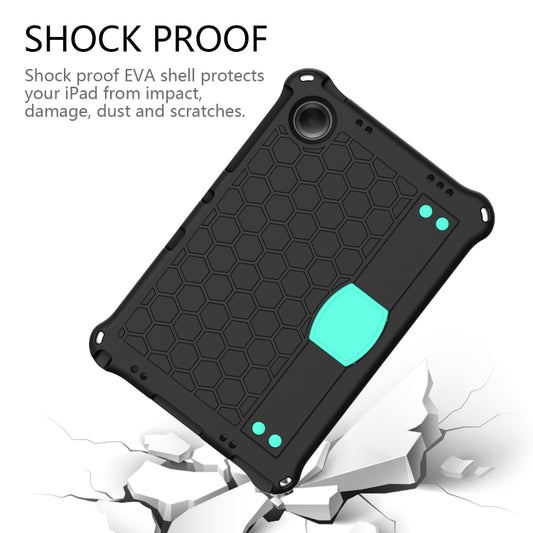 For Samsung Galaxy Tab A9+ 11 X216B Honeycomb EVA Hybrid PC Tablet Case with Strap(Black+Aqua) - Galaxy Tab A9+ by buy2fix | Online Shopping UK | buy2fix