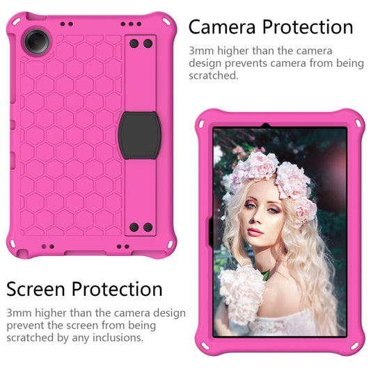 For Samsung Galaxy Tab A9+ 11 X216B Honeycomb EVA Hybrid PC Tablet Case with Strap(Rose Red+Black) - Galaxy Tab A9+ by buy2fix | Online Shopping UK | buy2fix