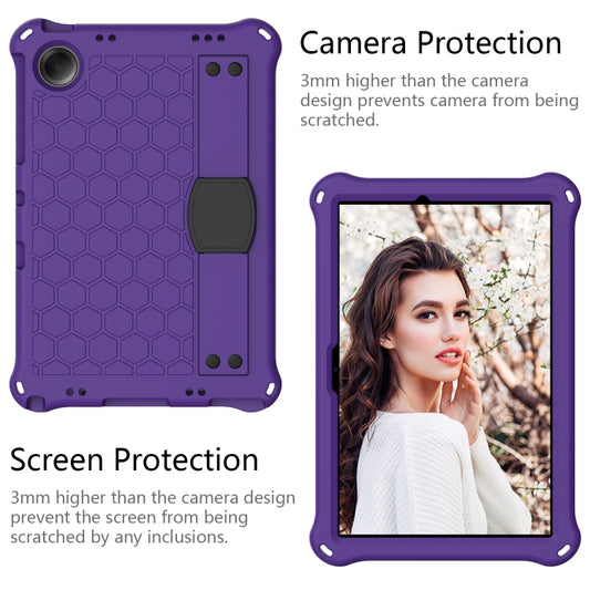 For Samsung Galaxy Tab A9+ 11 X216B Honeycomb EVA Hybrid PC Tablet Case with Strap(Purple+Black) - Galaxy Tab A9+ by buy2fix | Online Shopping UK | buy2fix