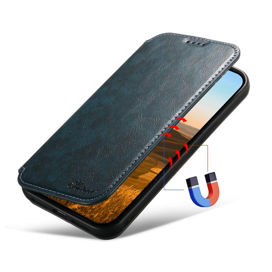 For iPhone 15 Suteni J05 Leather Magnetic MagSafe Phone Case(Blue) by Suteni