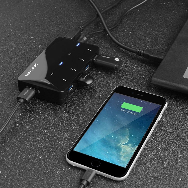 WAVLINK WL-UH3042P1 2.4A Fast Charging Adapter for Keyboard Mouse 4-Port USB3.0 HUB(AU Plug) by WAVLINK