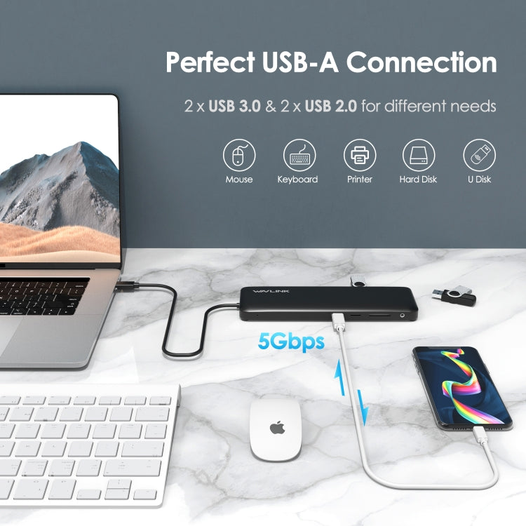 WAVLINK WL-UMD04 Portable USB-C to HD / DVI / VGA Slim Converter Type-C Hub Adapter by WAVLINK