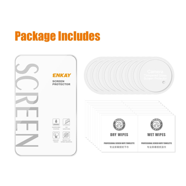 For OnePlus 12 10pcs ENKAY Hat-Prince 9H Rear Camera Lens Tempered Glass Film by ENKAY