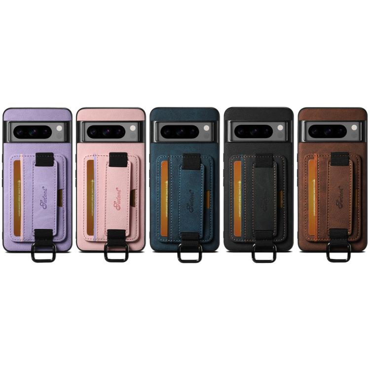 For Google Pixel 10 Pro XL Suteni H13 Litchi Leather Wrist Strap Wallet Back Phone Case(Brown) - Google Cases by Suteni | Online Shopping UK | buy2fix