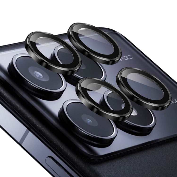 For Redmi K70 / K70 Pro / K70E ENKAY Hat-Prince 9H Rear Camera Lens Aluminium Alloy Tempered Glass Film(Black) -  by ENKAY | Online Shopping UK | buy2fix