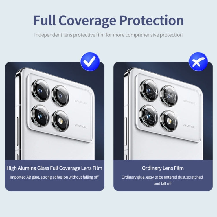 For Redmi K70 / K70 Pro / K70E ENKAY Hat-Prince 9H Rear Camera Lens Aluminium Alloy Tempered Glass Film(Black) -  by ENKAY | Online Shopping UK | buy2fix