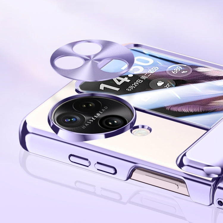 For OPPO Find N3 Flip Electroplated Case-film Integral Hinge Shockproof Phone Case(Purple) by buy2fix
