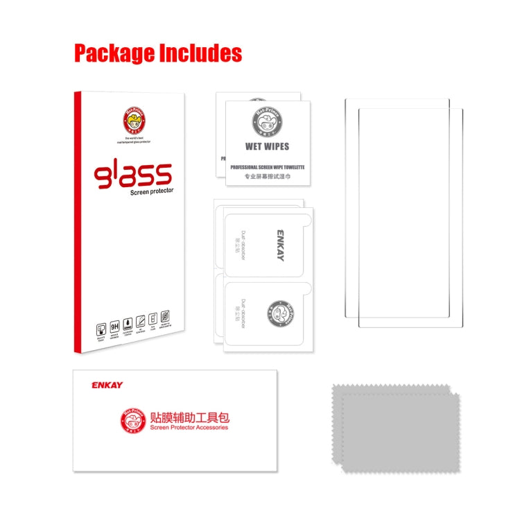 For Samsung Galaxy S24 Ultra 5G 2pcs ENKAY 0.18mm High Aluminum-silicon Tempered Glass Film, Support Ultrasonic Fingerprint Unclock by ENKAY