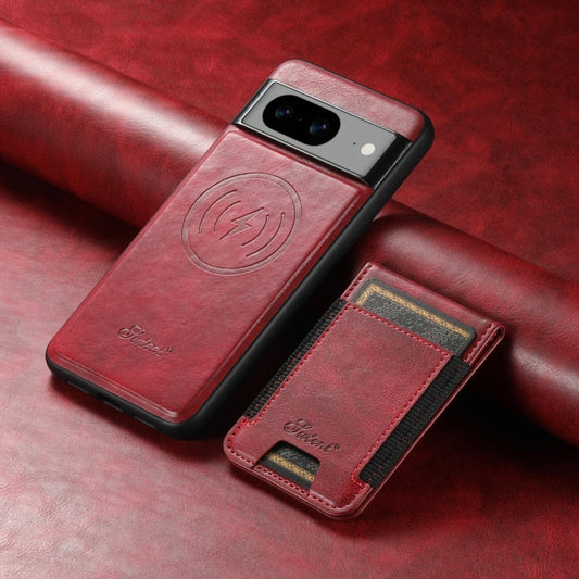 For Google Pixel 8a Suteni H17 Oil Eax Leather Detachable Wallet Phone Case(Red) by Suteni