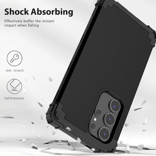 For Samsung Galaxy S24 Ultra 5G 3 in 1 Silicone Hybrid PC Shockproof Phone Case(Black) by buy2fix