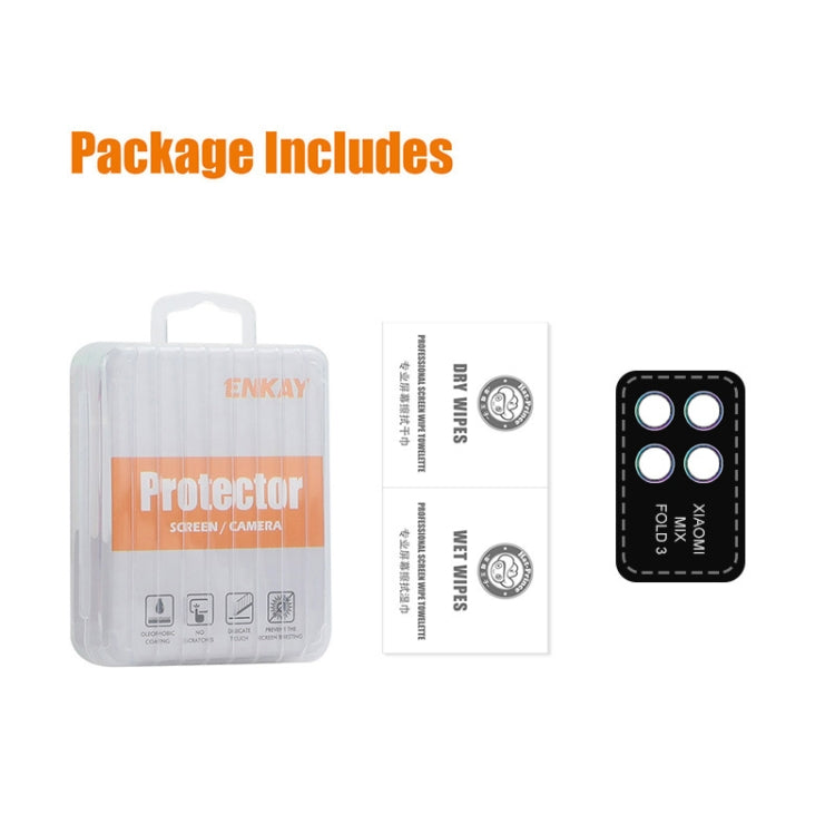 For Xiaomi MIX Fold 3 ENKAY Hat-Prince 9H Rear Camera Lens Aluminium Alloy Tempered Glass Film(Silver) by ENKAY