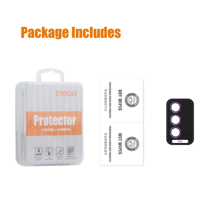 For Samsung Galaxy S24 5G ENKAY Hat-Prince 9H Rear Camera Lens Aluminium Alloy Tempered Glass Film(Colorful) by ENKAY
