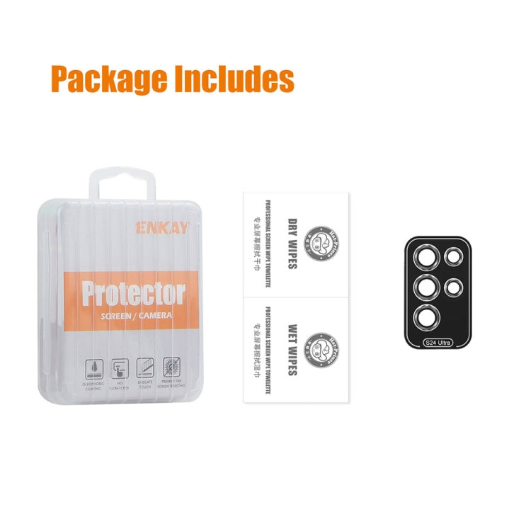 For Samsung Galaxy S24 Ultra 5G ENKAY Hat-Prince 9H Rear Camera Lens Aluminium Alloy Tempered Glass Film(Grey) by ENKAY