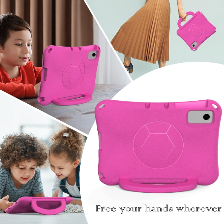 For Samsung Galaxy Tab A11+ / A9+ Handle Football Shaped EVA Shockproof Tablet Case(Rose Red) by buy2fix